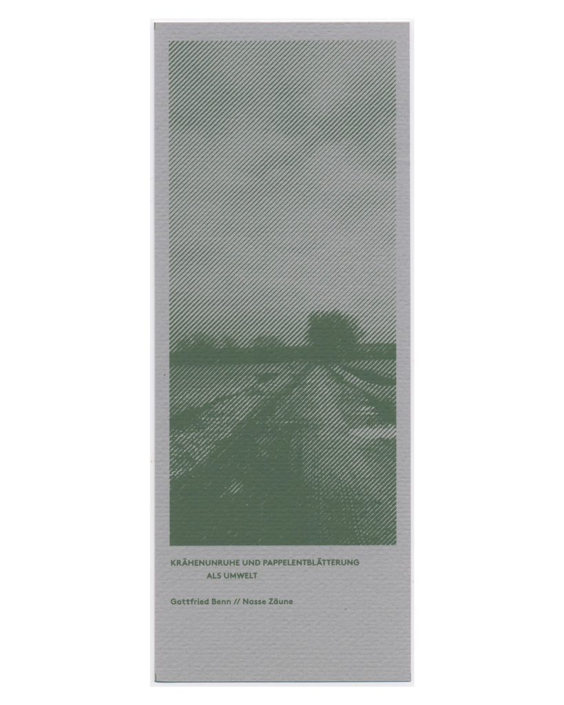 Handsiebdruck-Stehbild mit Text von Gottfried Benn